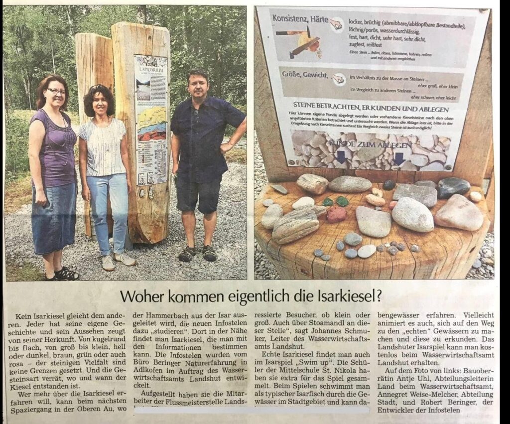 Original-Zeitungsartikel: Naturerlebnis Mittlere Isarau / Isar-Lapidarium