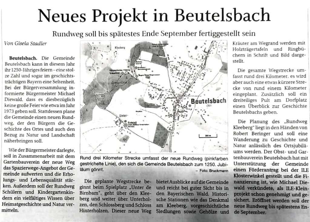 Original-Zeitungsartikel: Rundweg Kleeberg / Beutelsbach
